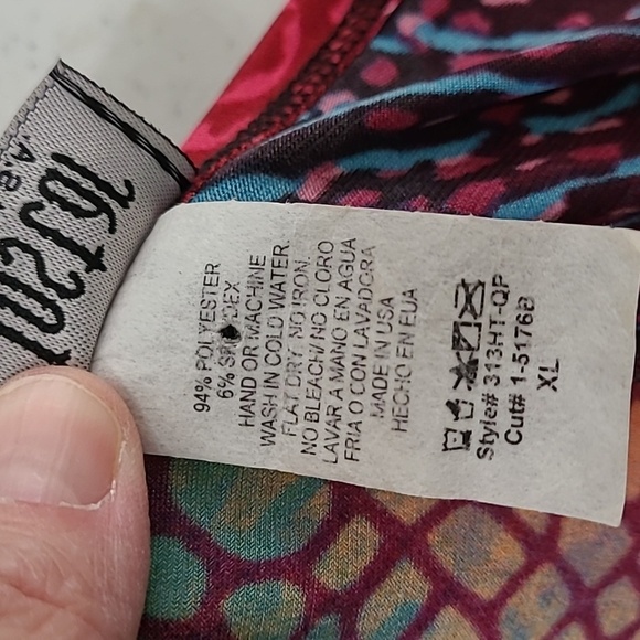 Jostar Vibrant Multicolor Tunic Top size XL - Picture 4 of 6